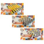 Chess, Backgammon & Checkers Game Set With Wood Pieces