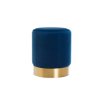 Round Velvet Ottoman - Gold
