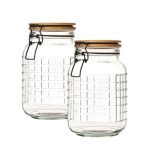 Airtight Container with Bamboo Swing Lid - Set of 2