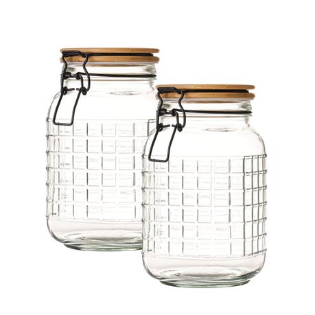 s-pdpxl Airtight Container with Bamboo Swing Lid - Set of 2 - Image 1