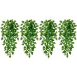 Artificial Wall Hanging Plants/Wall Hanging Basket Rattan green plant -4PCS