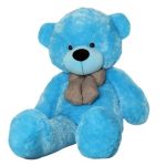 Soft Cuddly Teddy Bear With Big Bow Tie - Sky-Blue - 1200.0 cm
