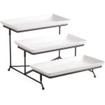 White Classy 3 Tier Serving Platter With Stand