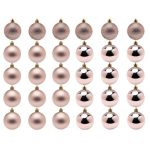 Rose Gold Christmas Baubles - 30 Pack - 8 cm
