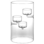 Glass Floating Tealight Candle Holder - Triple Holders - 25 x 12cm