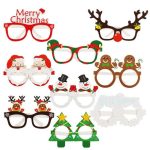 Christmas Decoration 3D Paper Glasses Photo Props Party Supplies 9PCS