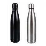 Stainless Steel Water Bottle - 500ml (Set of 2) Black & Silver