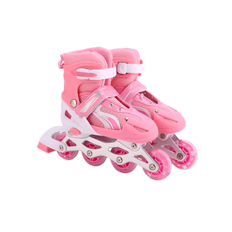 s-pdpxl Pair Of Small Kids Roller Skates With Adjustable Shoelaces And Brakes - Image 1