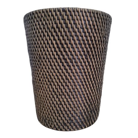s-pdpxl Antique Rattan Wastepaper Basket Small - Image 1
