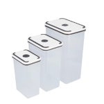 3 Piece Grey And White Canister
