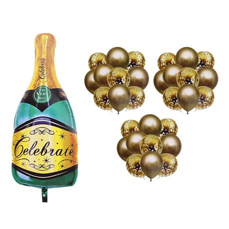 s-pdpxl 31 Pieces Green Champagne & Gold Balloons Kit - Image 1