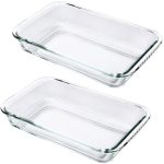Kitchen Glass Lasagna Dish Set of 2 - L