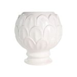 White Petal Design Ceramic Flower Vase on Foot - 22x13cm