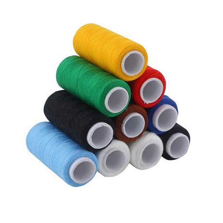 s-pdpxl 3 x Home Mart Poly-Cotton Sewing Thread Reel Cord String Cotton - 10 Colors - Image 1