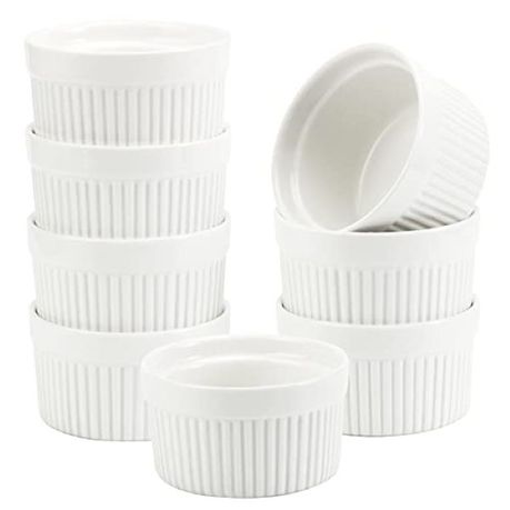 s-pdpxl Ramekin Set 6 Piece 10x5cm White Porcelain - Kitchen Essentials - Image 1