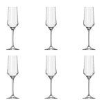 6 Piece Champagne Glass 225ml Stemmed Brunello