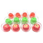 Gift Set - 12PCS Decorative Candles in Glass Jar - Apple Design