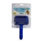 Pet Brush - Cat/Dog - Self-Cleaning - Blue - 20cm