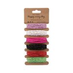 Raffia Twine - Gift Wrapping String - Assorted Colours - 6 Piece - 24 Pack