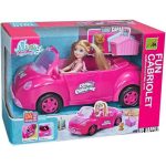 Funny Cabriolet Mini Girl Doll with Convertible, Pet Dog and Dog House