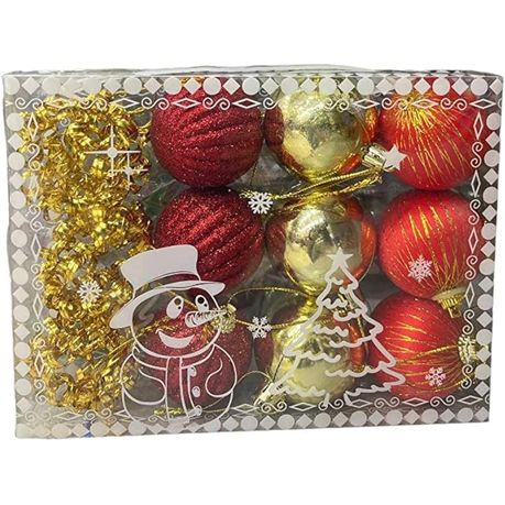 s-pdpxl Christmas Shiny Matte Glitter Balls 6cm - 24 Piece - Image 1