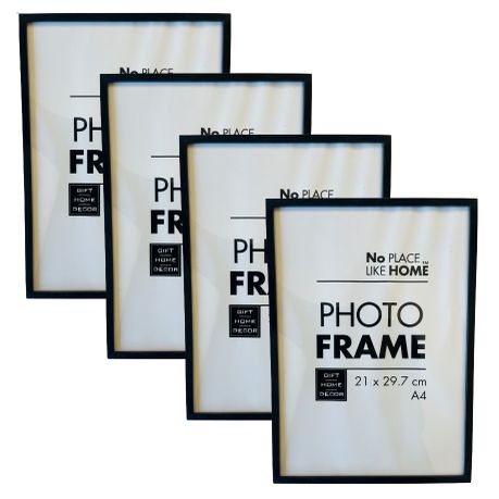 s-pdpxl A4 Slimline Picture Frames for Photo & School Certificate (4 Piece) - White - 1 Pack - Image 1