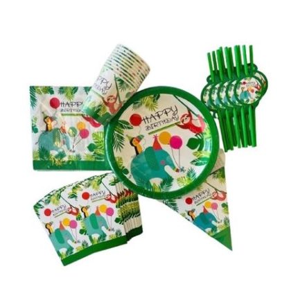Kids Jungle Theme Party Pack Tableware - Serves 10 - 2 Pack