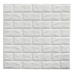 3D Bricks PE Foam Set of 10 Self - Adhesive Wallpaper - White