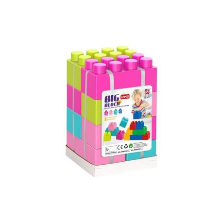 s-pdpxl 12 Pieces Colorful Big Block Building Set for Kids - Image 1