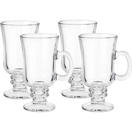 Four Coffee Time Glass Cups