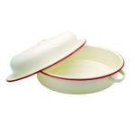 Kitchen Enamel Roasting Pot Oval - Red - 30 cm