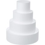 5 - Tier Round White Styrofoam Cake Dummy Set