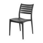 Sienna Chair Solid Seat Slate Back - Black - 2 Pack