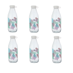 Storage Glass Milk Bottle With Silicone Lid 1L - Set of 6