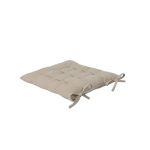 Plain Cotton Chair Pad (40x40cm) - Set of 2 - Brown