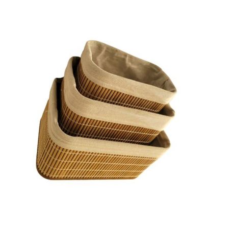 s-pdpxl Set Of 3 Bamboo Baskets With Fabric Lining - Image 1