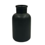 Ceramic Lipped Bottle Flower Vases - Set of 2 - Black