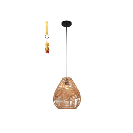 s-pdpxl Brown Linen Rope Pendant Hanging Light - Image 1