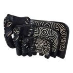 Hand-Carved Elephant Family Figurine Set (18cm x 12cm)