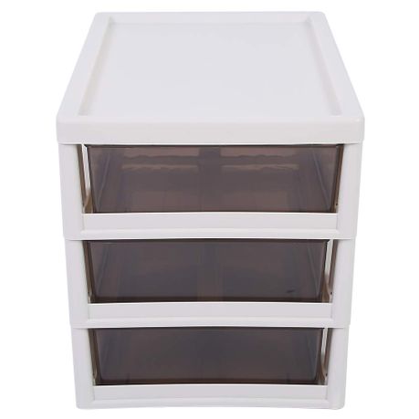 s-pdpxl 3 Drawer Slimline Storage Unit Clear - Image 1