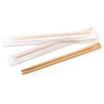 Bamboo Fused Chopsticks in White Paper Sleeve - 23cm - Pack of 100