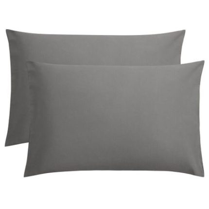 100% Cotton Pillowcase - Grey- Standard