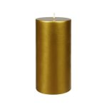 10cm Metallic Gold Pillar Candles - 2 Pack