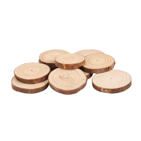 s-pdpxl 10X Tree Round Wood Log Slice For Wedding Bark Table Decor - Image 1