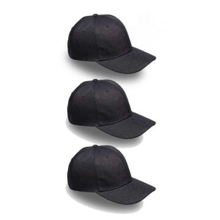 Unisex 6-Panel Polyester Baseball Caps - 3-Pack - Black - Green