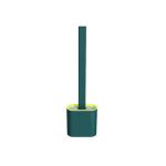 DH - Silicone Deep Cleaning Toilet Brush with Non-Slip Long Plastic Handle - Dark Green