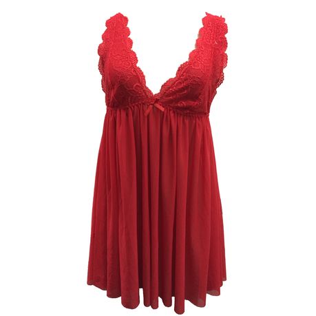 s-pdpxl Lace Nighty A320 Red - L-XL - Image 1