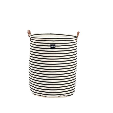 s-pdpxl Canvas Laundry Basket Bold Black Stripe (40cm x 50cm) - Image 1