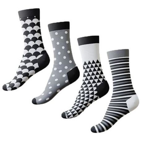 s-pdpxl Socks Unisex Monochrome Design x 4 Pairs - Image 1