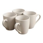 Coffee Mug Set 350ml 4 Piece White Porcelain
